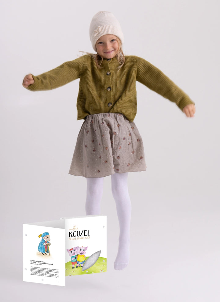 Kinderstrumpfhose mit Märchenbuch – POHÁDKY I (weiß)