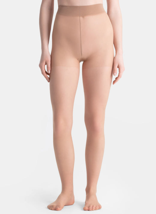 5er-PACK: Klassische Strumpfhosen mit transparenter Spitze | nadotec DUŠE | 20 DEN beige
