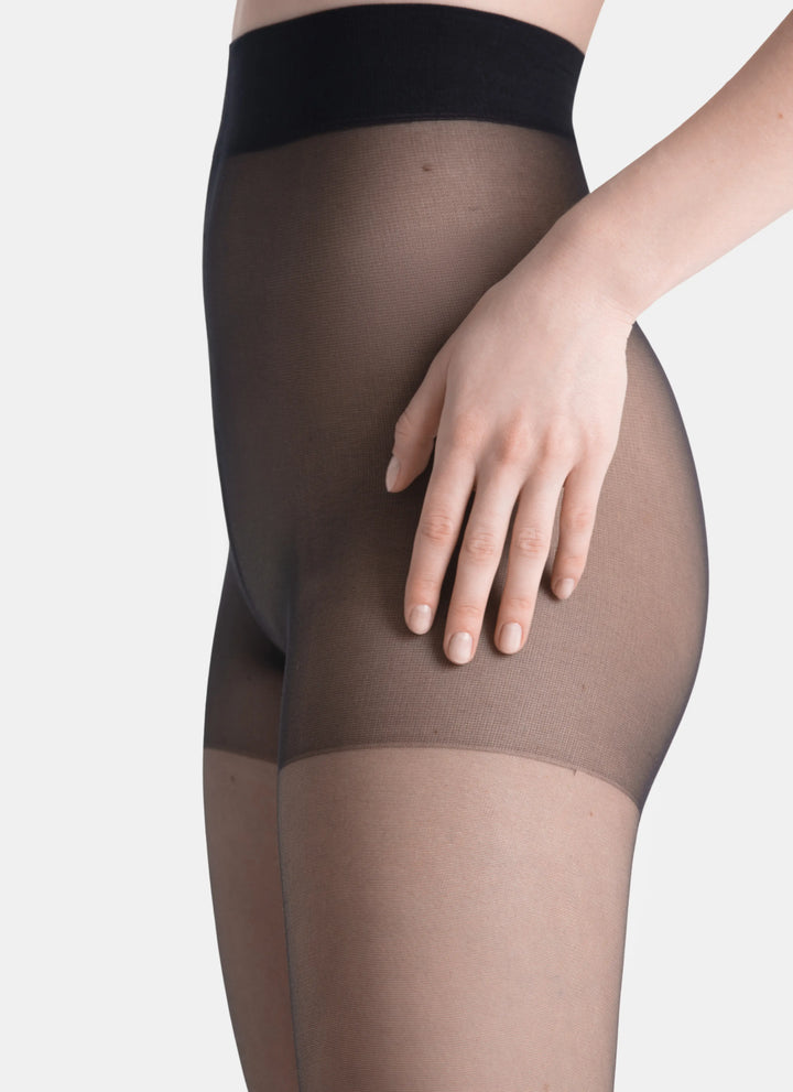 5er-PACK: Klassische Strumpfhosen mit transparenter Spitze | nadotec DUŠE | 20 DEN schwarz