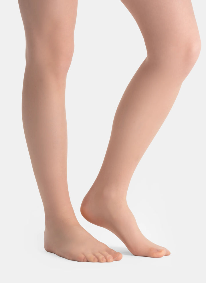 5er-PACK: Klassische Strumpfhosen mit transparenter Spitze | nadotec DUŠE | 20 DEN beige