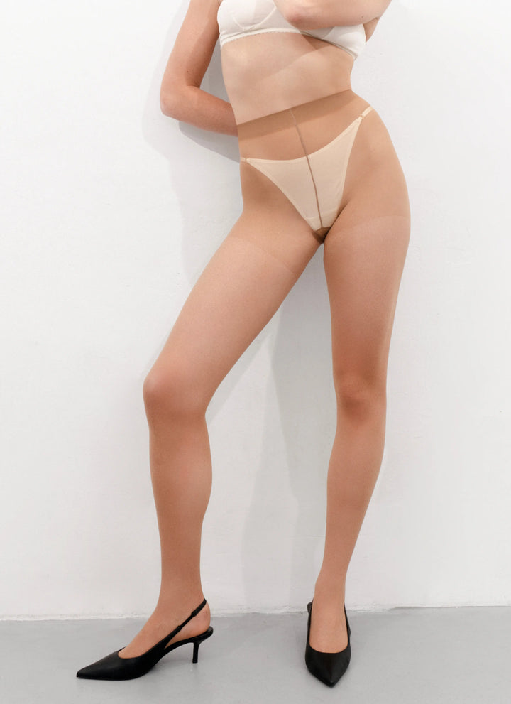5er-PACK: Kompressionsstrumpfhosen | nadotec COMPRESSION | 20 DEN beige
