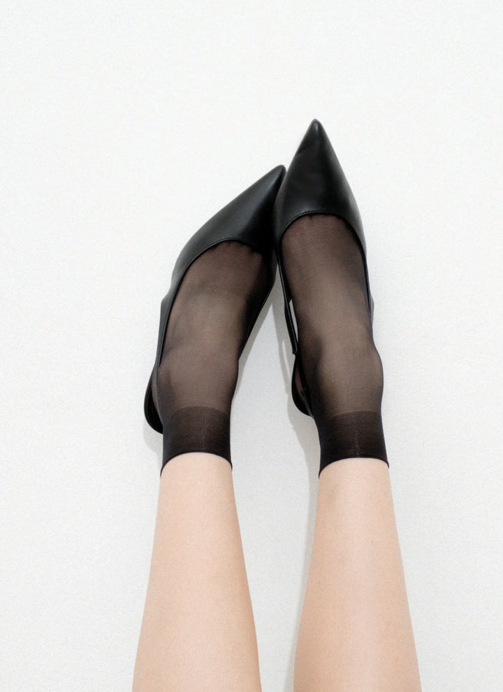 Socken mit transparenter Spitze | nadotec INVISIBLE STEP | 8 DEN schwarz
